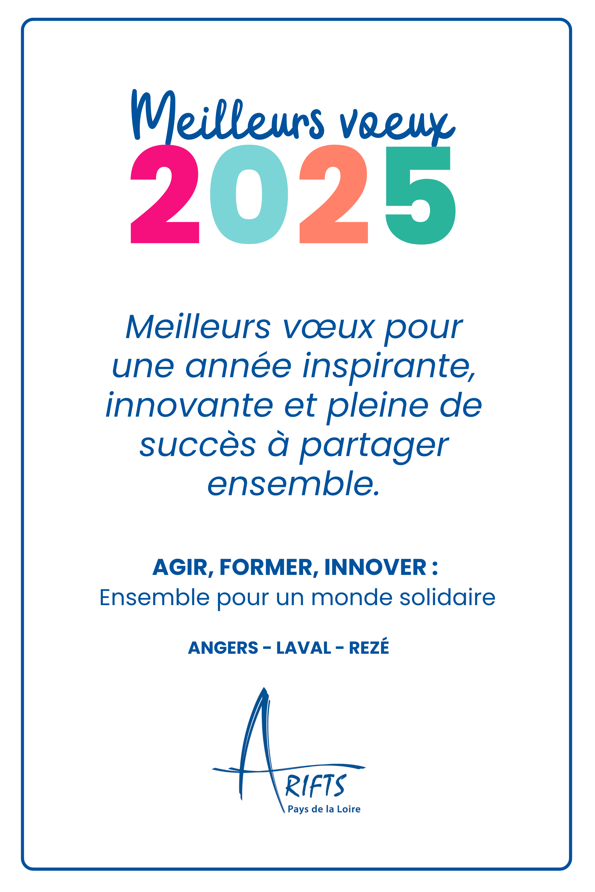 Meilleurs vœux pour une année inspirante, innovante et pleine de succès à partager ensemble